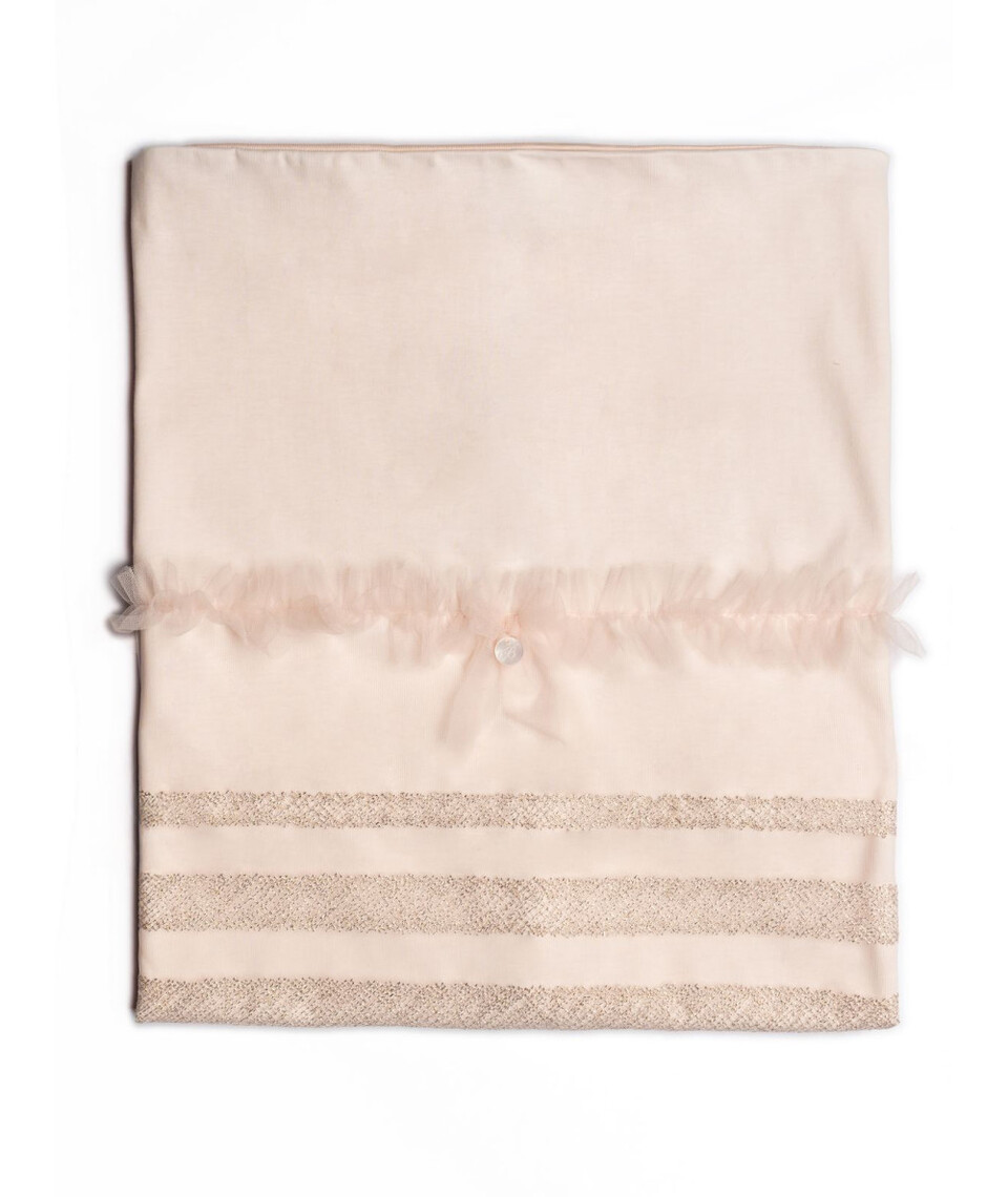 Copertina per carrozzina sfoderabile in puro cotone con tulle Rosa Barcellino