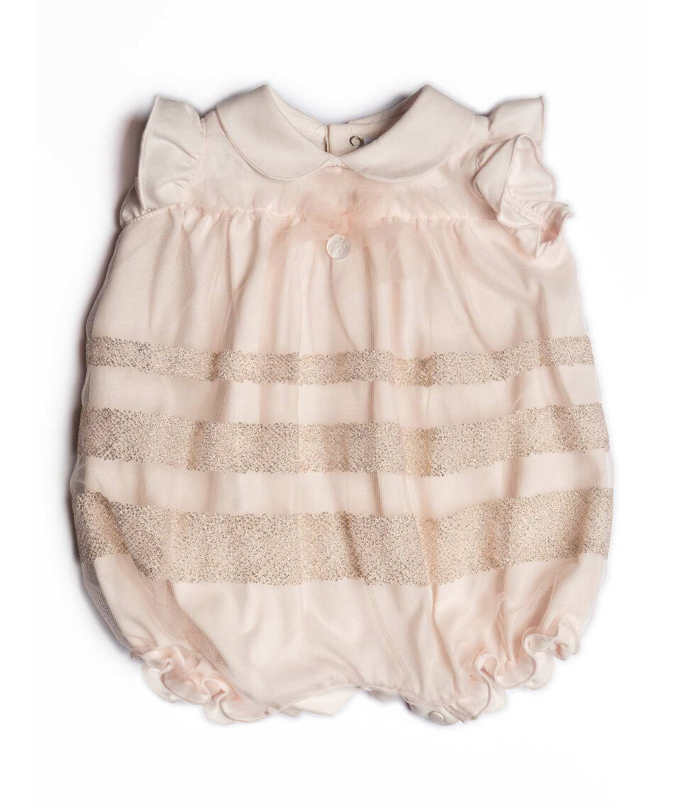 Pagliaccetto in puro cotone con tulle Rosa Barcellino