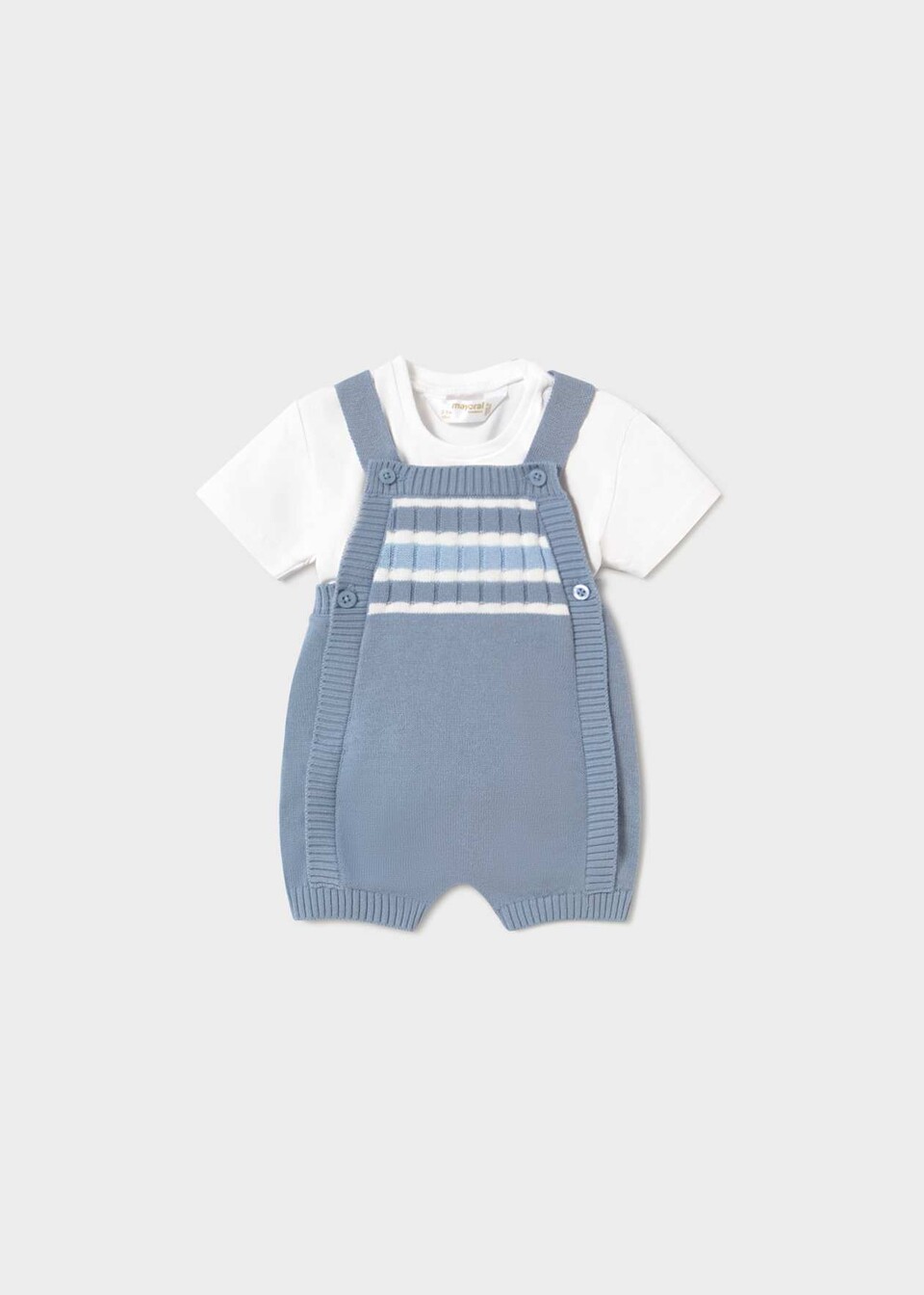 Salopette 2 pezzi in cotone Azzurro / Bianco Mayoral