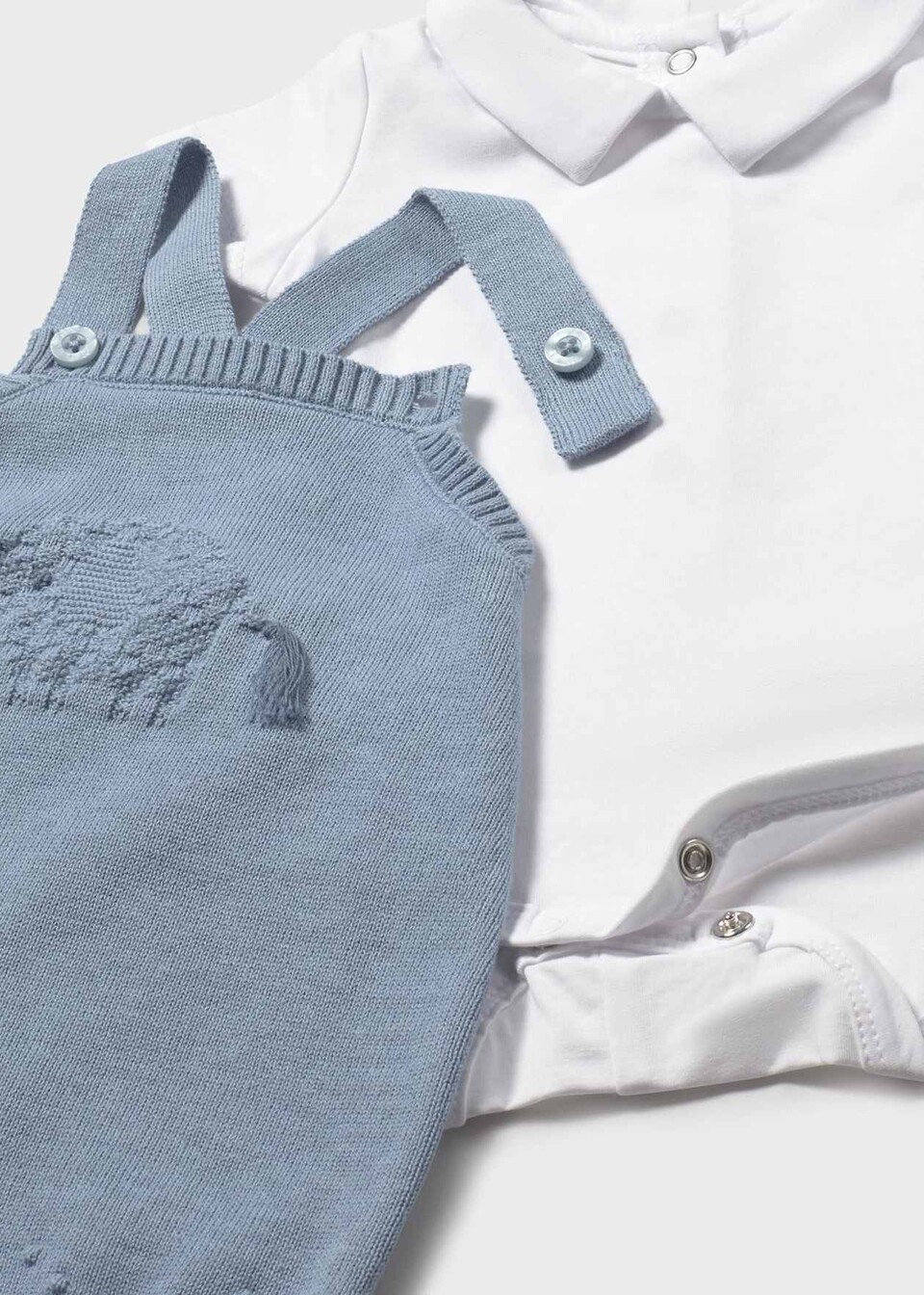 Salopette 2 pezzi in cotone Azzurro / Bianco Mayoral