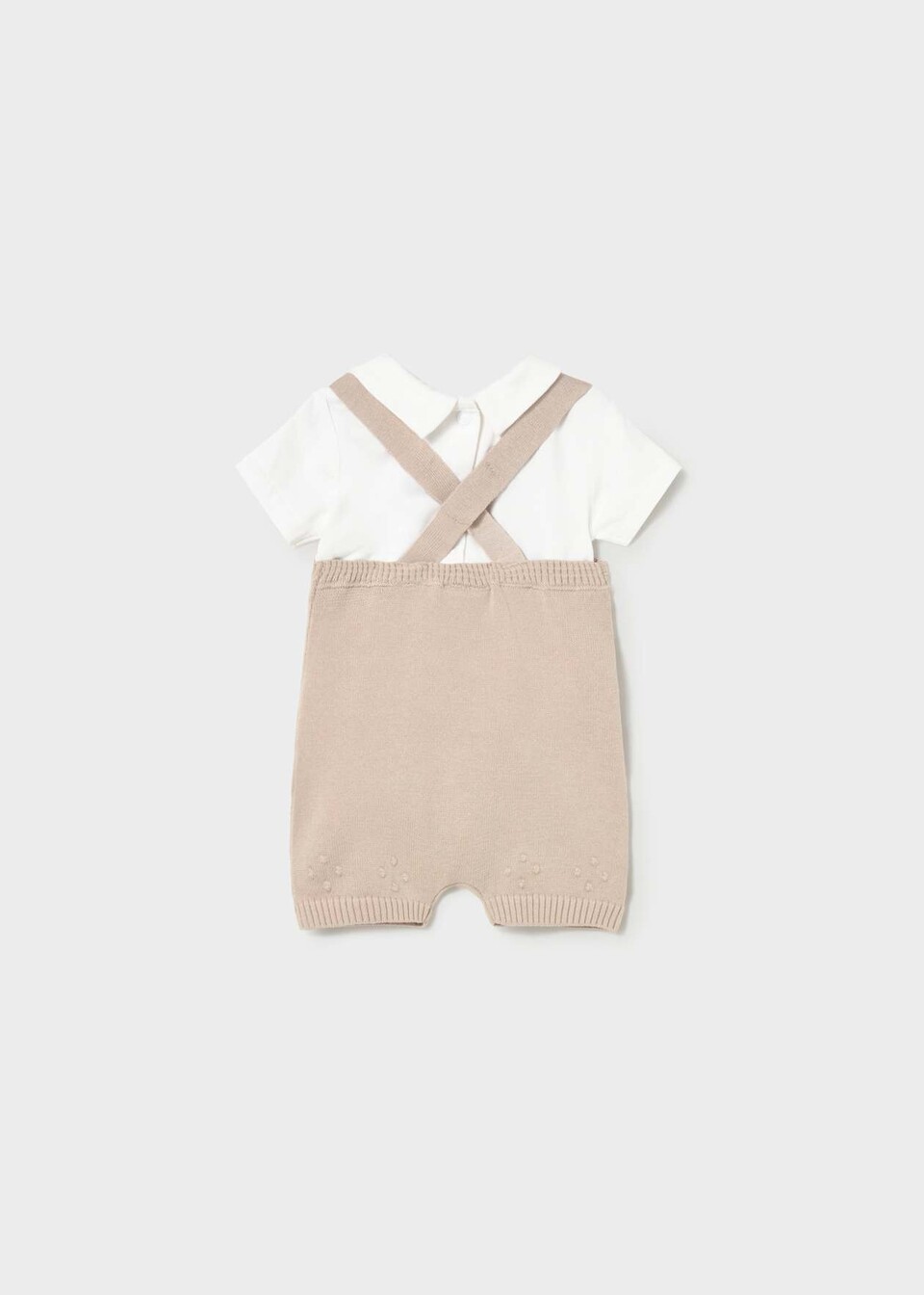 Salopette 2 pezzi in cotone Tortora / Bianco Mayoral