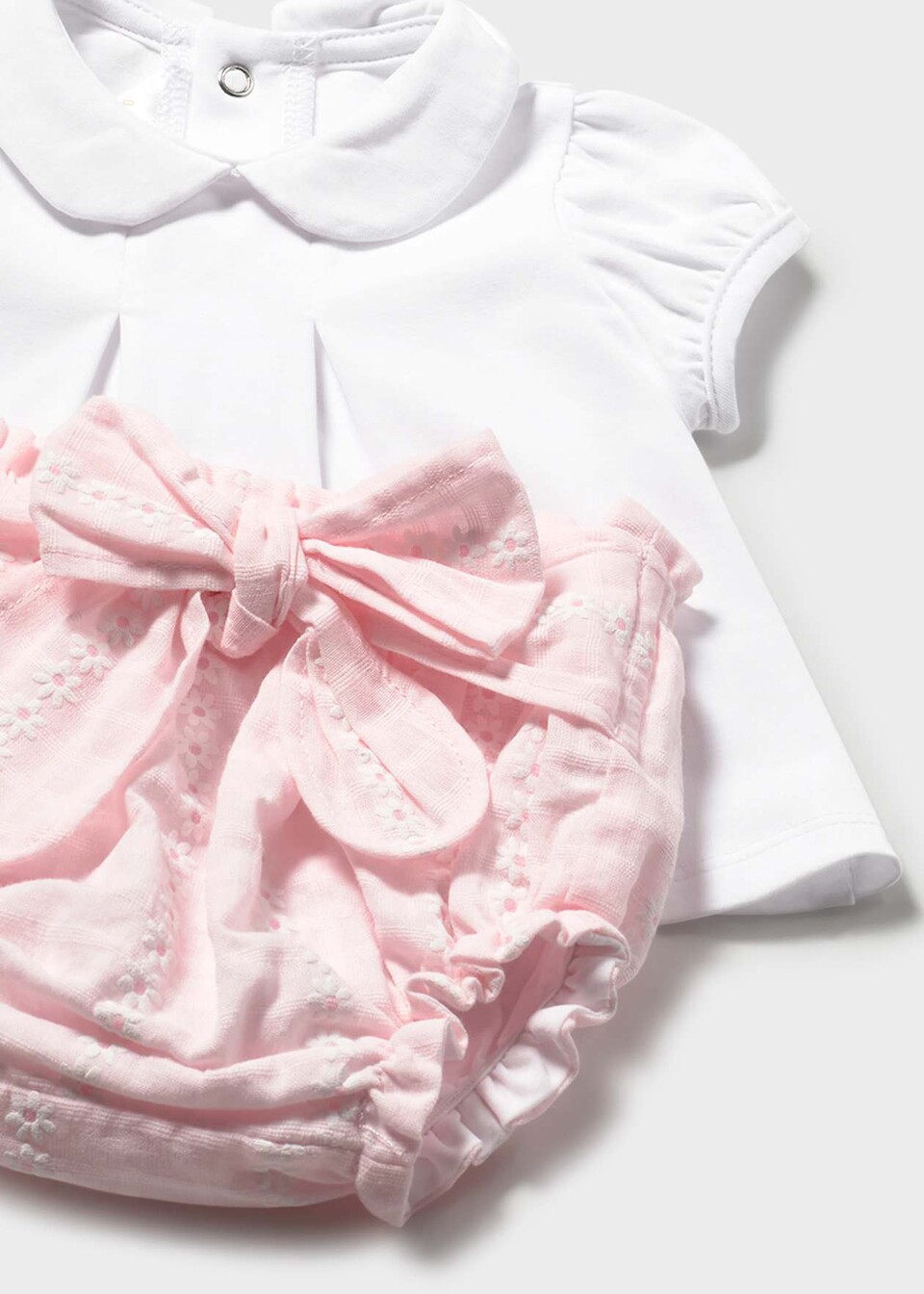 Completo 3 pezzi in cotone Rosa / Panna Mayoral