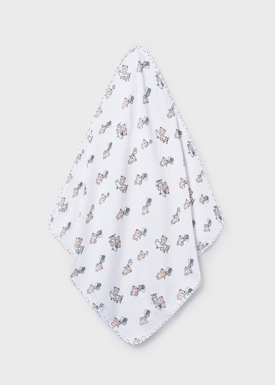 Accappatoio in spugna con cappuccio e orsetti Bianco / Beige Mayoral