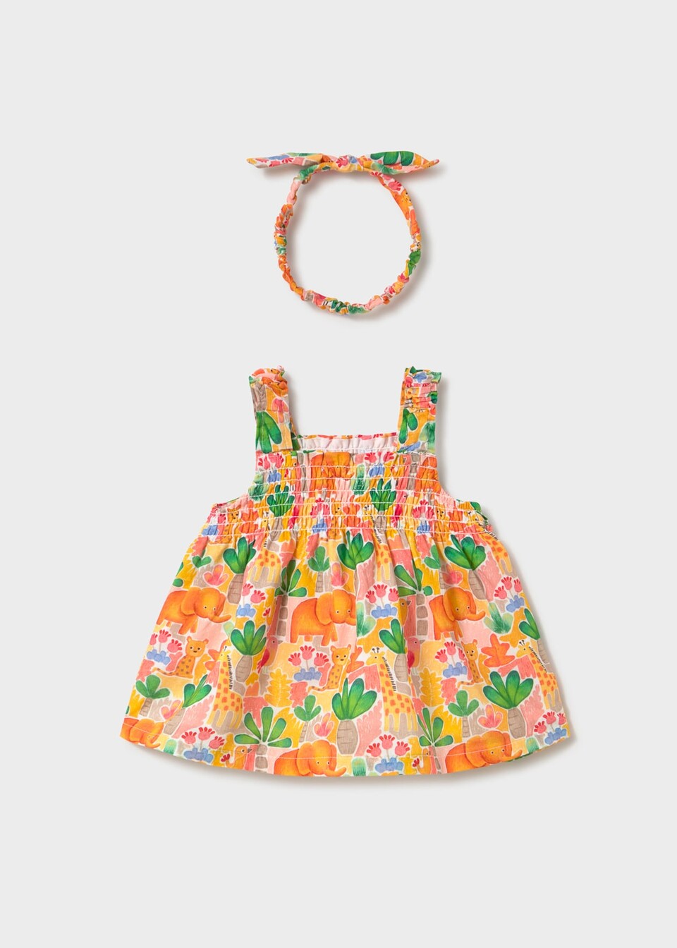 Vestito stampato in puro cotone con fascetta Mayoral
