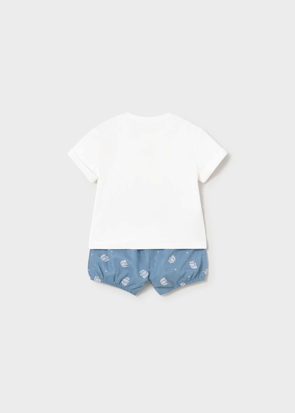 Completo 2 pezzi in cotone stampato Bianco / Azzurro Mayoral