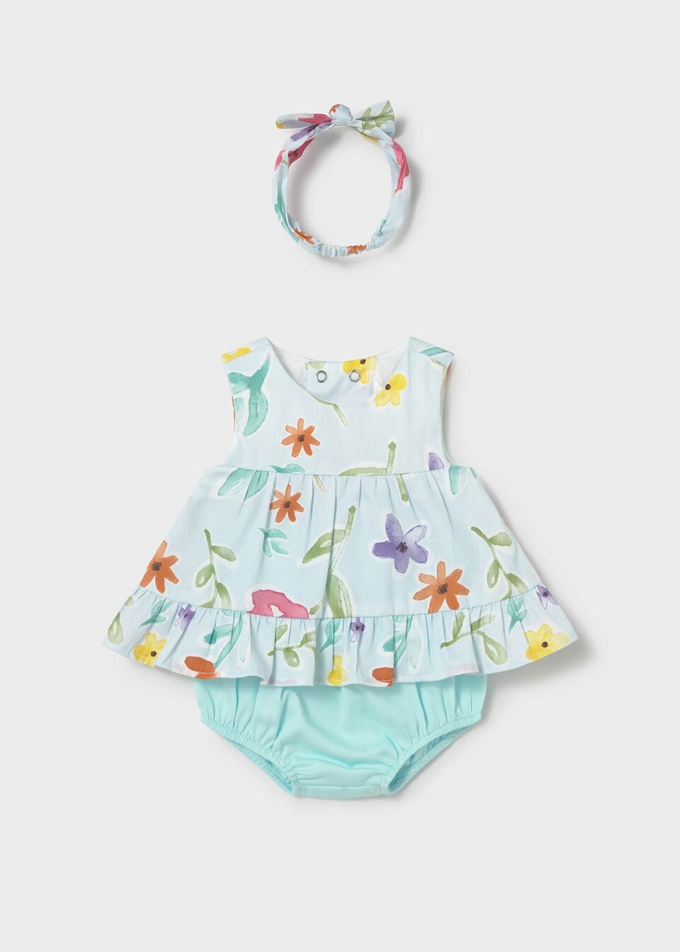 Completo 3 pezzi in puro cotone Celeste Mayoral