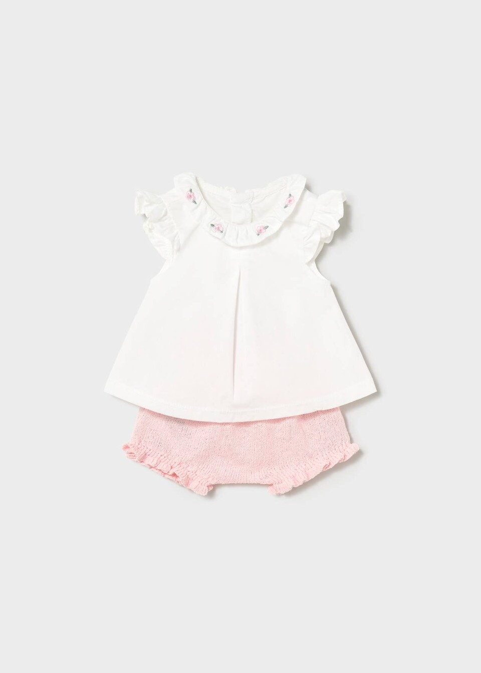 Completo 2 pezzi in cotone Bianco / Rosa Mayoral