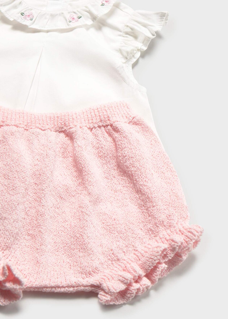 Completo 2 pezzi in cotone Bianco / Rosa Mayoral