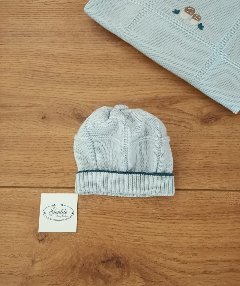 Cappellino in pura lana Cielo/Natural Bio/Zaffiro taglia unica Marlù