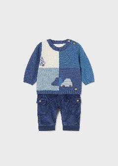 Completo 2 pezzi in caldo cotone Blu Mayoral