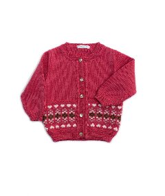 Cardigan in pura lana Fucsia Barcellino