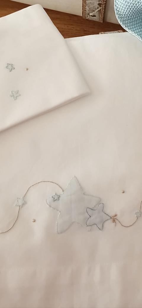 Lenzuolino per carrozzina 3 pezzi con orlo Gentile Baby Couture Cielo stellato