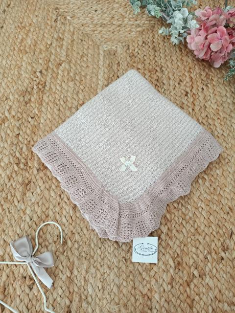 Copertina per carrozzina in caldo cotone Rosa / Crudo Paz Rodriguez 029-120908