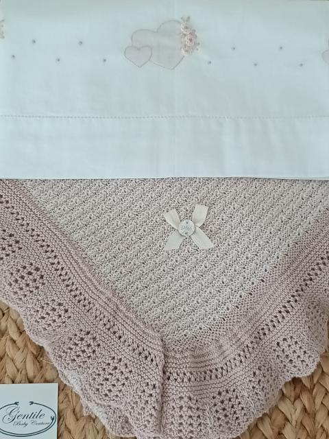 Copertina per carrozzina in caldo cotone Rosa / Crudo Paz Rodriguez 029-120908