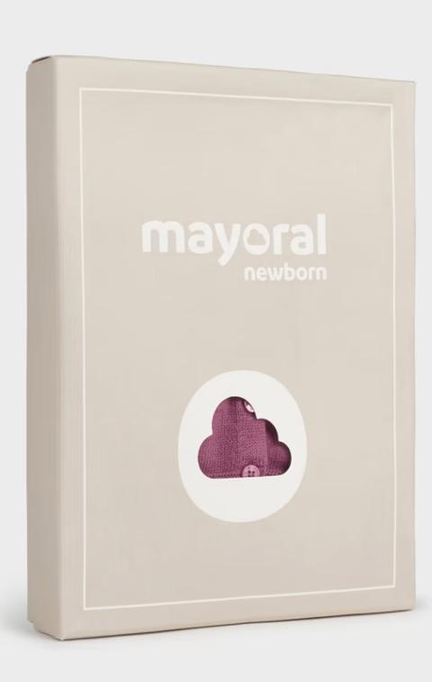 Completo 3 pezzi neonata in caldo cotone Melanzana taglia 0-1 mese Mayoral 2742