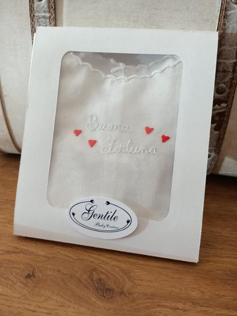 Camicina della Fortuna manica lunga Gentile Baby Couture Ricamata a mano