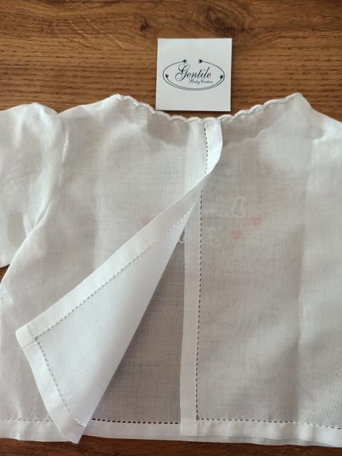 Camicina della Fortuna manica lunga Gentile Baby Couture Ricamata a mano