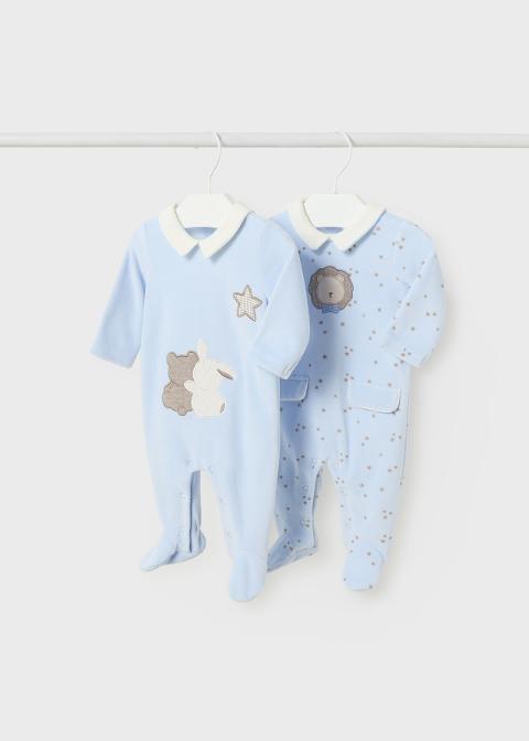 Set 2 pigiami neonato in ciniglia Cielo Mayoral 2749