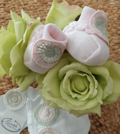 Babbucce in filo di cotone Rosa / Verde Marlù EP19S