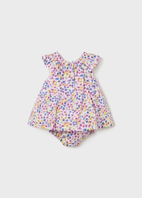 Abitino fantasia pois multicolor con fodera integrata e culotte Mayoral 1834