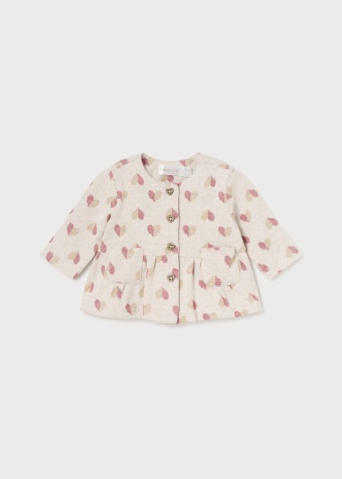 Completo 3 pezzi in caldo cotone Cuori Panna / Rosa Mayoral