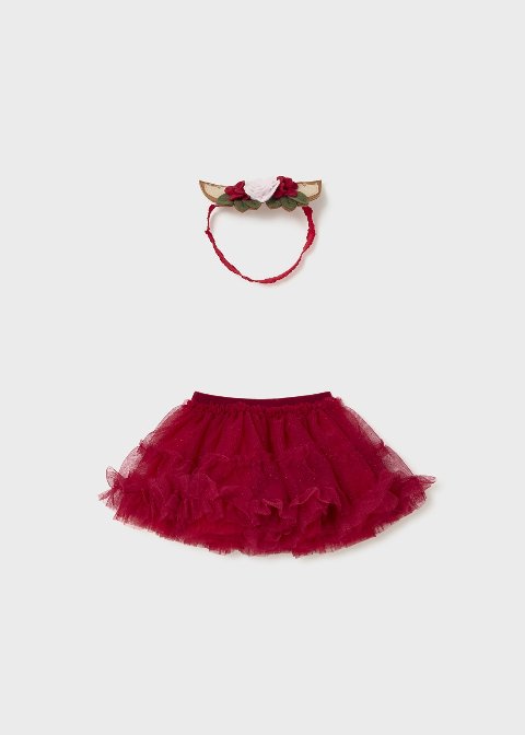 Gonna in tulle e fascetta Rosso Mayoral