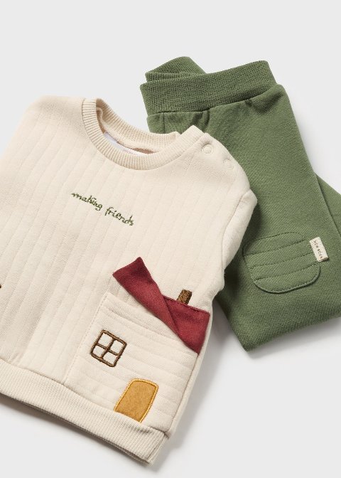 Completo 2 pezzi in caldo cotone Verde Bosco Mayoral