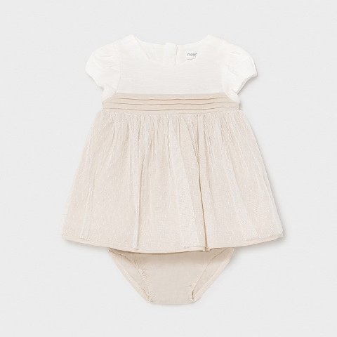 Abito elegante in lino e cotone con culotte taglia 12 mesi Mayoral