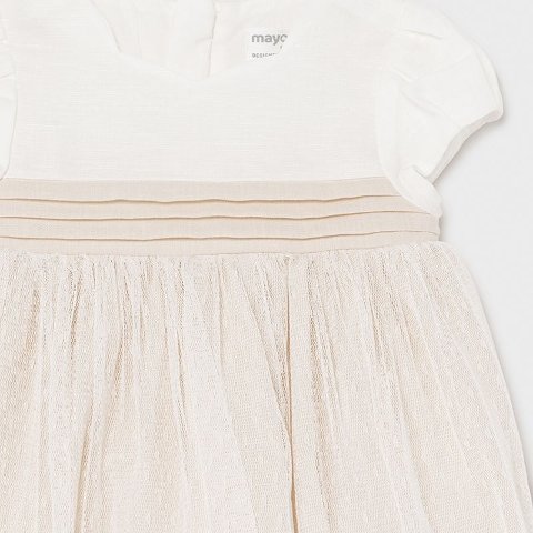 Abito elegante in lino e cotone con culotte taglia 12 mesi Mayoral