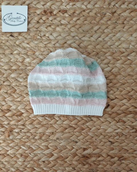 Cappellino in filo di puro cotone Bianco / Verde / Multicolor taglia unica Marlù