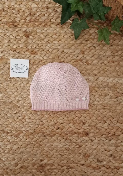 Cappellino in filo di puro cotone Rosa Cipria / Melograno taglia unica Marlù