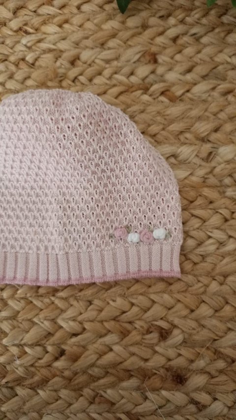 Cappellino in filo di puro cotone Rosa Cipria / Melograno taglia unica Marlù