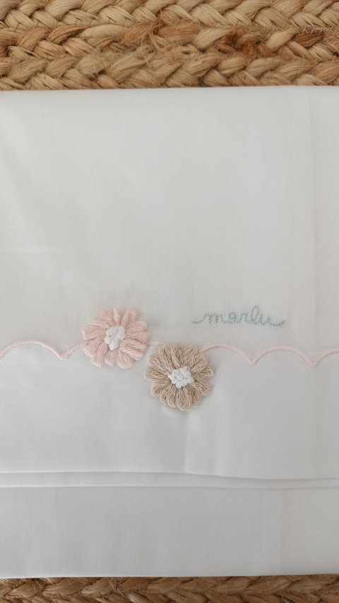 Set lenzuolino 3 pezzi per carrozzina Bianco / Verde / Multicolor Marlù