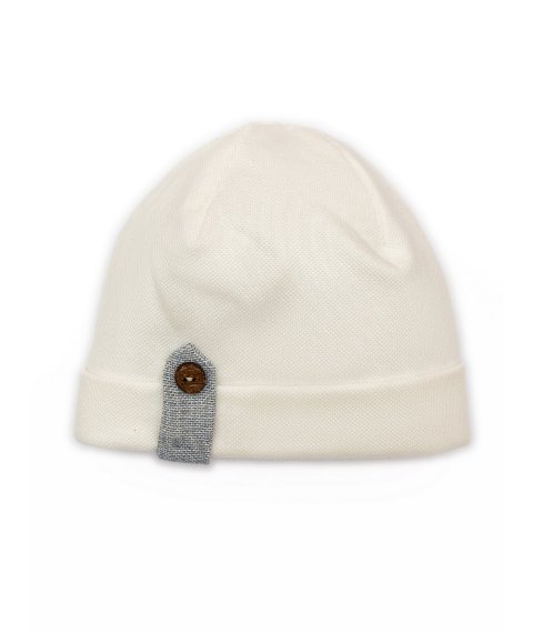 Cappellino in puro cotone Bianco Latte / Avion taglia 3 mesi Barcellino