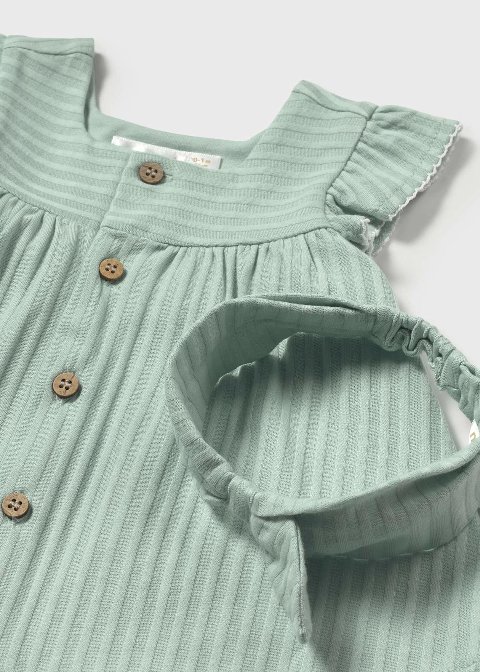 Vestito in puro cotone con fascetta Verde Acqua Mayoral
