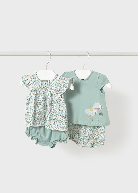 Completo 4 pezzi in cotone Verde Acqua Mayoral