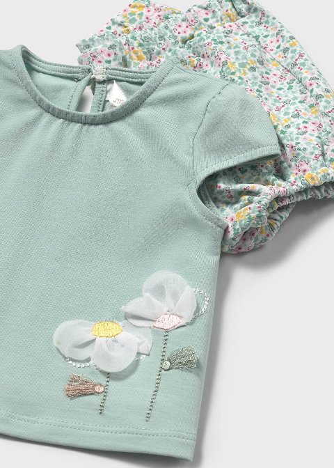Completo 4 pezzi in cotone Verde Acqua Mayoral