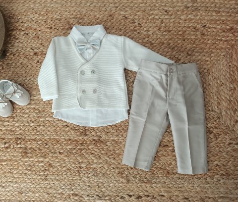 Completo 4 pezzi elegante Panna / Fango Marlù