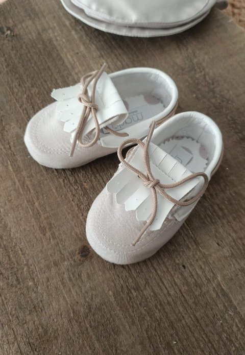 Mocassini neonato Fango / Bianco Marlù