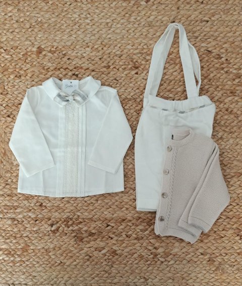 Completo 4 pezzi elegante Natural Bio / Panna Marlù