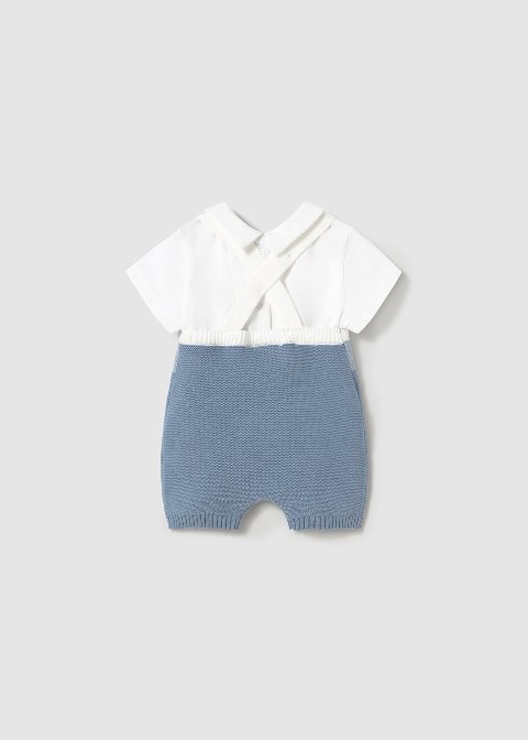 Salopette 2 pezzi in cotone Azzurro / Bianco Mayoral