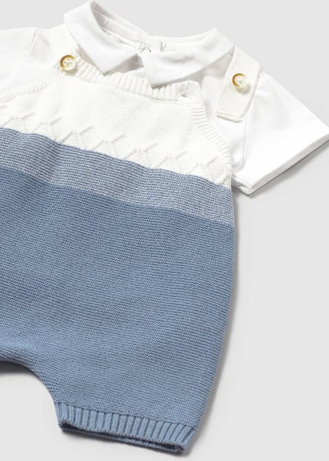Salopette 2 pezzi in cotone Azzurro / Bianco Mayoral