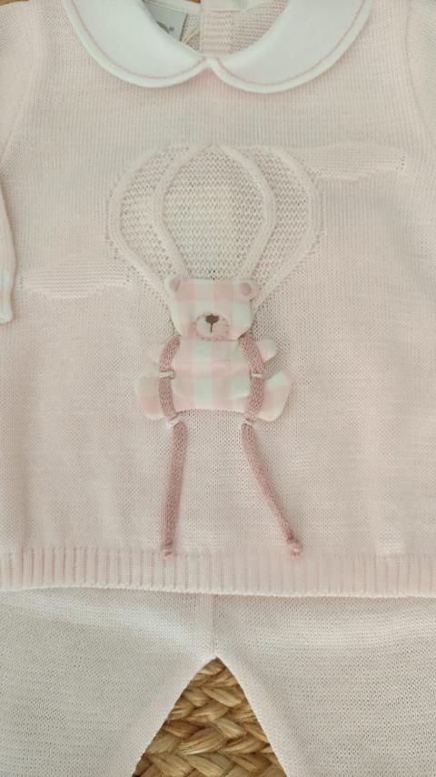 Completo 2 pezzi con cappellino e babbucce Rosa taglia 0-3 mesi Marlù