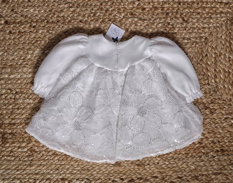 Abito elegante in tulle con paillettes Bianco Marlù