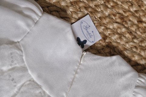Abito elegante in tulle con paillettes Bianco Marlù