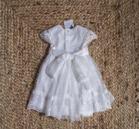 Abito elegante in tulle ricamato Crudo taglia 12 mesi Amaya