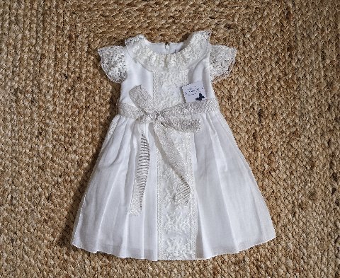 Abito elegante con pizzo ricamato Vaniglia taglia 9-12 mesi Marlù