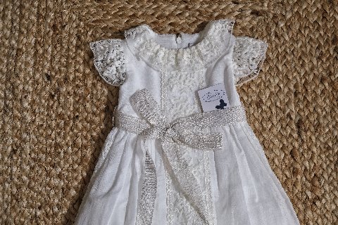 Abito elegante con pizzo ricamato Vaniglia taglia 9-12 mesi Marlù
