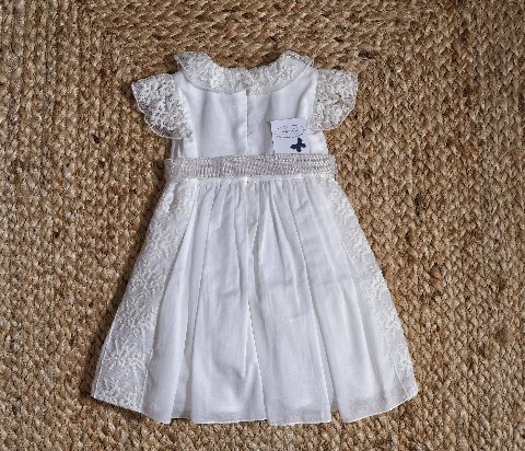 Abito elegante con pizzo ricamato Vaniglia taglia 9-12 mesi Marlù