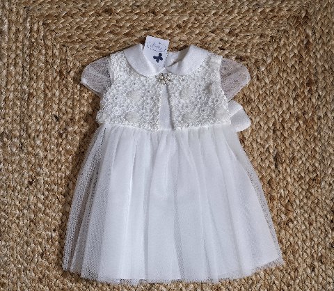 Abito elegante con pizzo e tulle Panna taglia 12 mesi Bimbalò